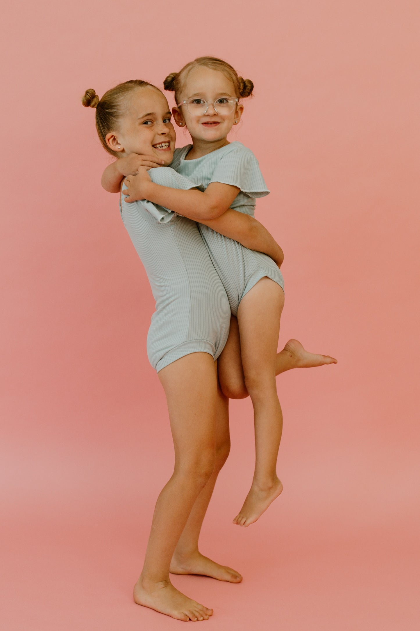 Dusty Blue Ribbed Leotard