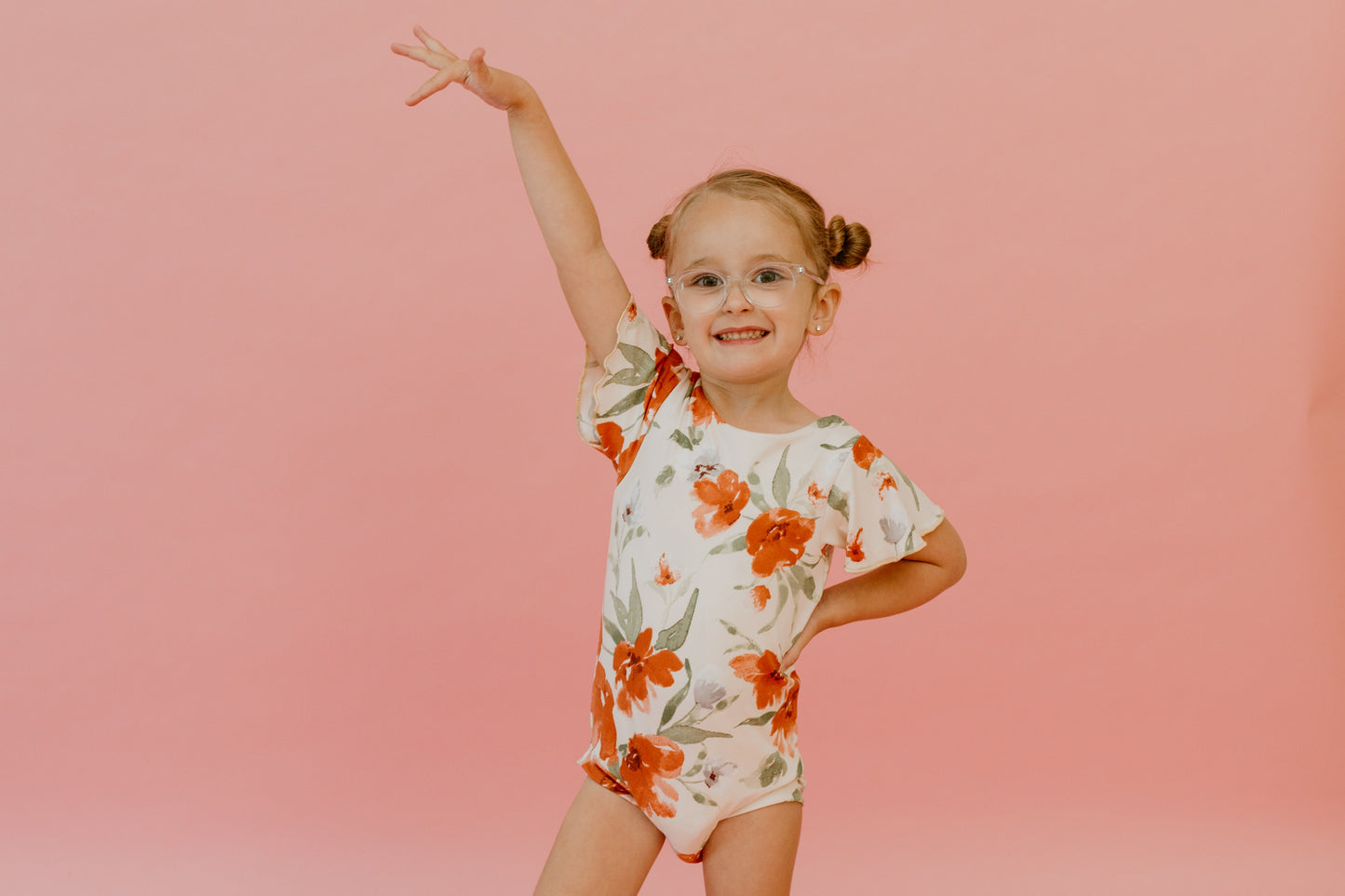 Peach Floral Leotard