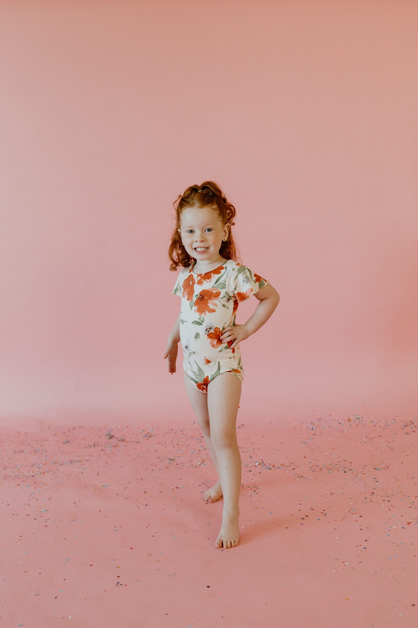 Peach Floral Leotard
