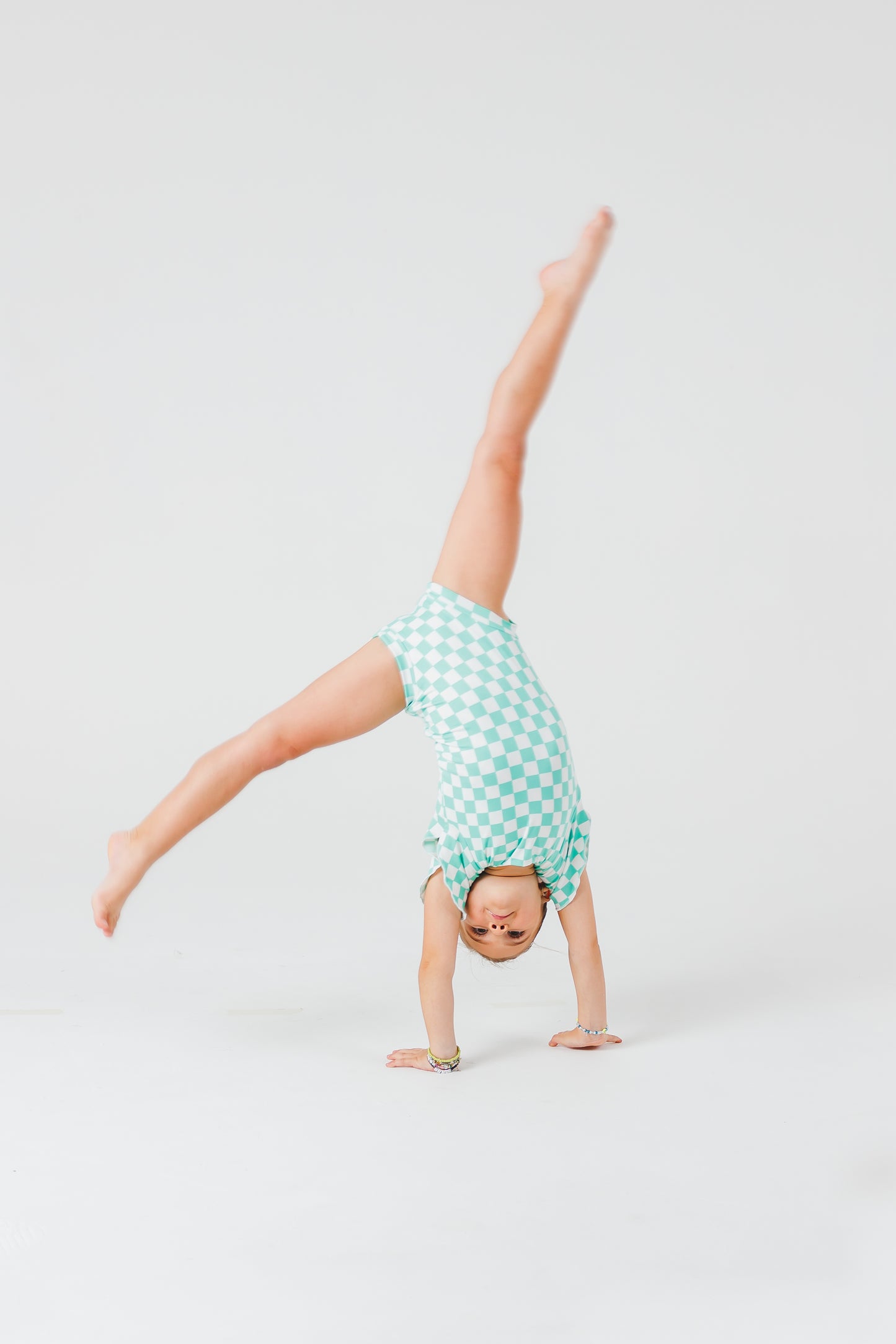 Aqua Checkers Leotard
