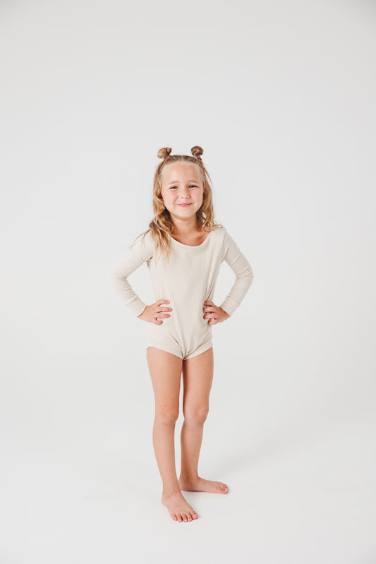 Cream Long Sleeve Leotard