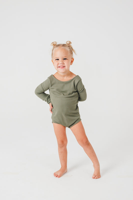 Green Long Sleeve Leotard