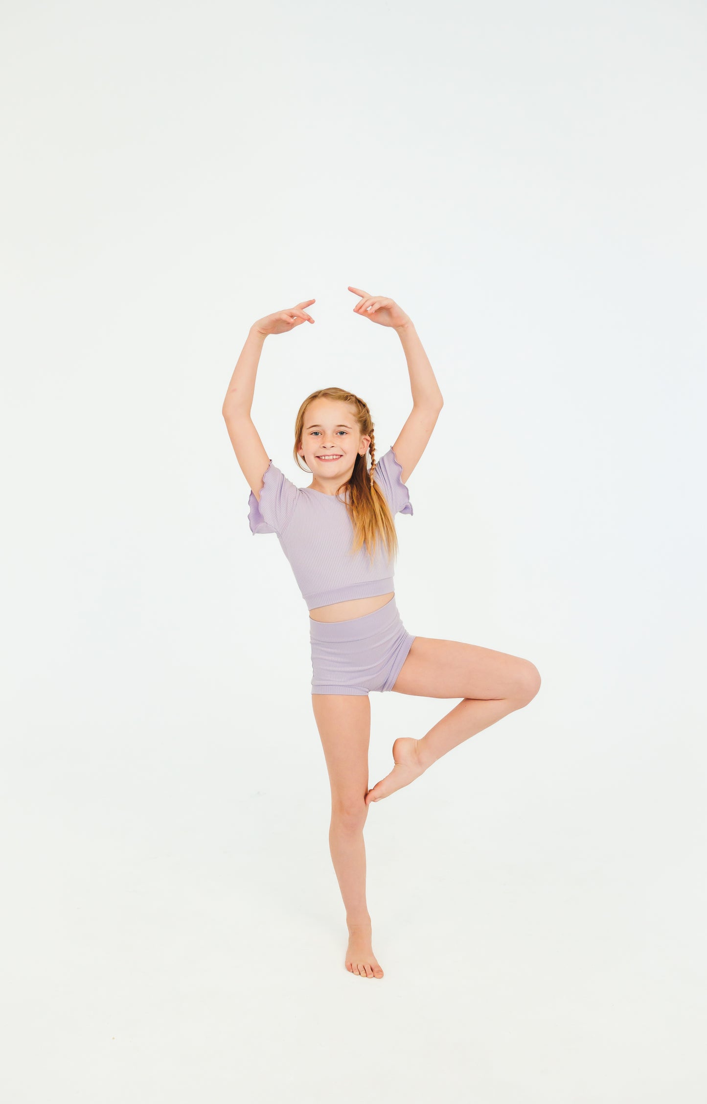 Purple Ribbed Dance Set