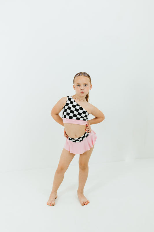 Checkers One Shoulder Set - The Bestie Edit