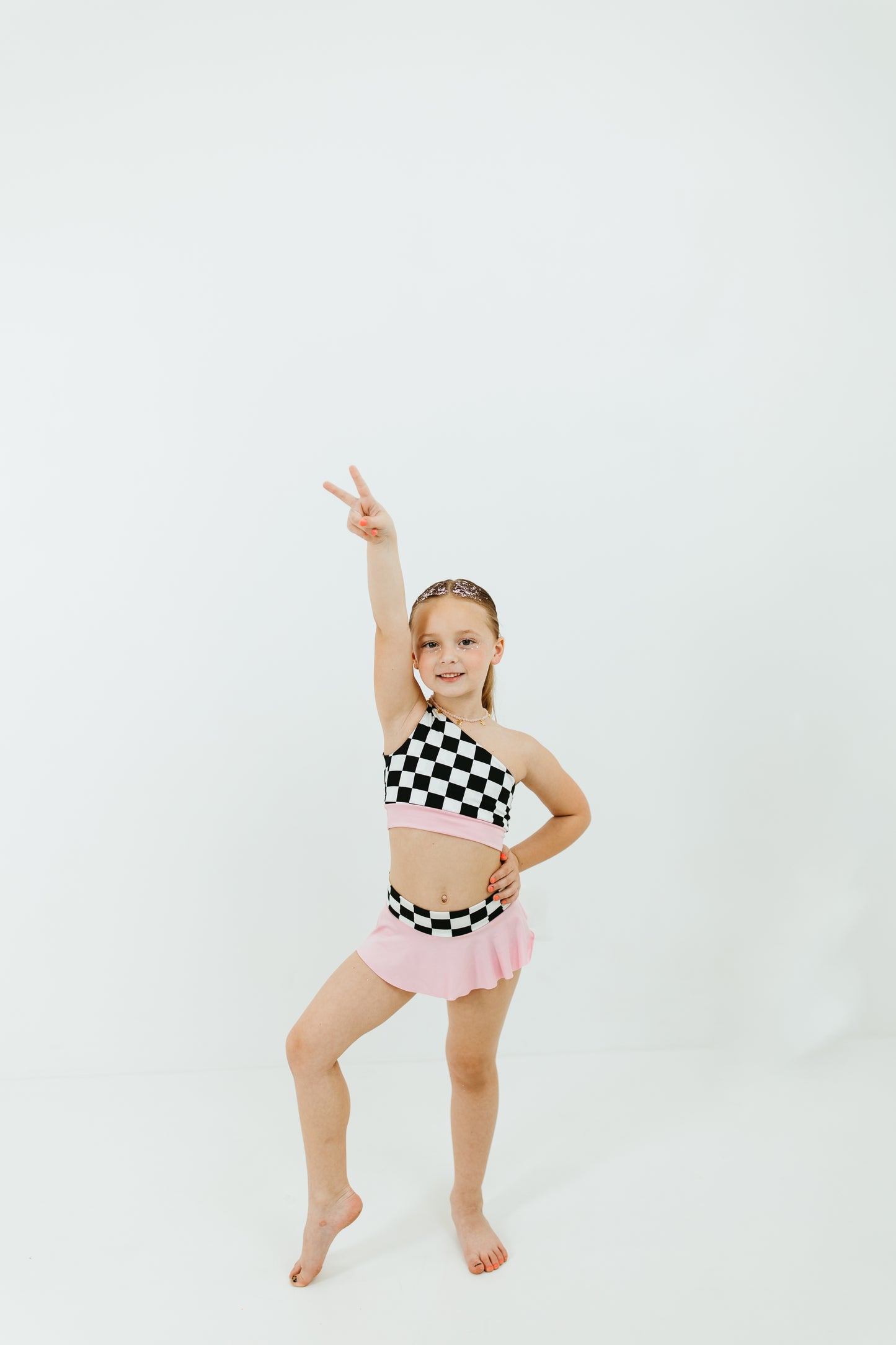 Checkers One Shoulder Set - The Bestie Edit