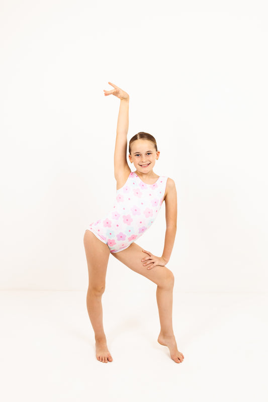 Willa B X Tuck & Tumble - White Floral Leotard