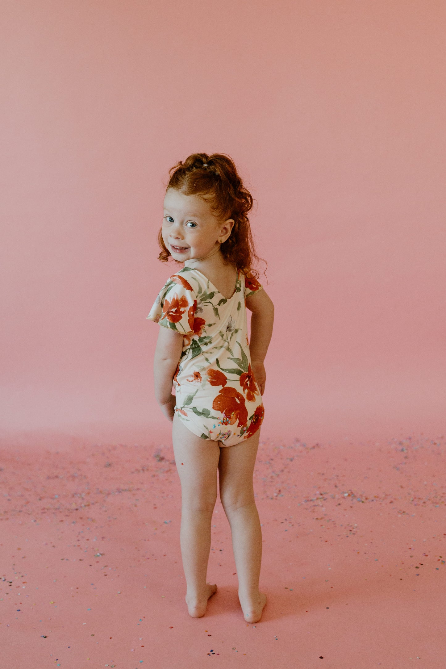 Peach Floral Leotard
